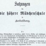 1877 Gründung der ersten höheren Mädchenschule in Heidelberg